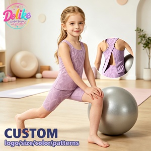 Pakaian Olahraga Anak Cepat Kering Yoga 2 Potong Set Tank Top Rok Tenis Perempuan Pakaian Aktif - Product Image 2