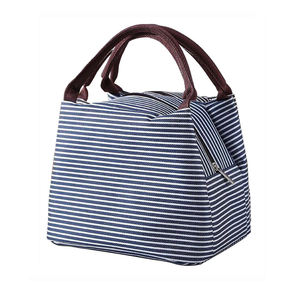 Sac isotherme Oxford à rayures, imperméable, isolé, avec fermeture éclair en aluminium, sac à déjeuner et à boissons portable pour étudiants, 24L, pour l'extérieur - Product Image 2