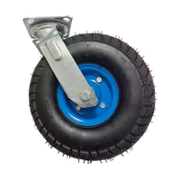 Nouveau 10 pouces 410/350-4 roue pneumatique gonflable en fer roulette fixe et pivotante avec roulement à billes pour les industries de vente au détail