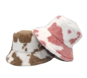 2023082062 Cow Painting Fleece Bucket hats 8 colors