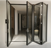 Porte pliante en PVC personnalisée, isolation acoustique, étanche, verre trempé, porte de balcon