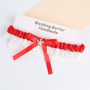 Ensemble de jarretières élastiques en acrylique <span class=keywords><strong>et</strong></span> strass pour mariages <span class=keywords><strong>et</strong></span> fêtes, écologiques, pour femmes, vente en gros - Product Image 1