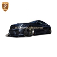 Pare-chocs de voiture LB Style Kit de carrosserie pour Mercedes Benz Classe C W204 C63 Jupes latérales en fibre de verre Spoiler Diffuseur arrière