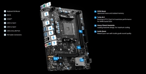 ลดราคา เมนบอร์ดเกมมิ่ง B450M-A PRO II 2.5G รองรับซ็อกเก็ต AM4 แรม DDR4 สำหรับคอมพิวเตอร์ เมนบอร์ด B450m Am4 เมนบอร์ด B450m - Product Image 6