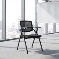 Chaise de formation pliable et empilable en métal, design moderne, qualité supérieure, pour bureau, maison ou école, avec accoudoirs réglables et dossier solide