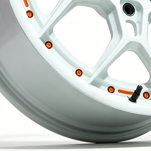 ล้อฟอร์จสีขาวส้มเงาแบบชิ้นเดียว 5x114.3 5x120 5x112 ขอบเว้าลึก สปอร์ต - Product Image 6