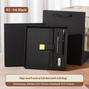Wholesale A5 Leather Journal <b>Diary</b> <b>Notebook</b> Set Customized Logo Color Embossed Printing Exquisite Gift Box Promotional Gift - Product Image 3