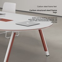 Table de conférence ovale avec chaises, combinaison moderne en mélamine, minimalisme contemporain, sans peinture, avec bordure entièrement automatique pour réunions