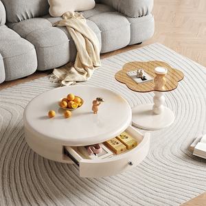 Meuble <span class=keywords><strong>TV</strong></span> crème au design minimaliste moderne avec table basse Ensemble de meubles de maison pour le salon - Product Image 4