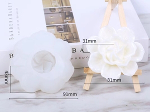 Early Riser 3D flor aromaterapia vela molde de silicona hecho a mano Rosa peonía decoración vela perfumada molde - Product Image 6