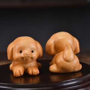 Eco-Friendly Handicrafts Wooden Dogs Figurine Home Decoration Souvenir Displaying Animal Wood Crafts Wooden Boxes Wall Signs