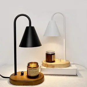 โคมไฟตั้งโต๊ะเทียนจับเวลาแบบหรี่แสงได้โคมไฟอุ่นเทียนด้านบนลงเทียนหอม