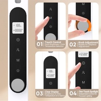 Lampe de travail pour nail art à double éclairage avec lumière principale incurvée et projecteur de précision pour salon de manucure professionnel