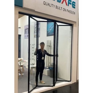 Hdsafe 2025 Phong Cách Mới Gấp Cửa Trượt Nhôm Kính Bi Gấp Patio Cửa Kính Gấp Phân Vùng Tường - Product Image 1