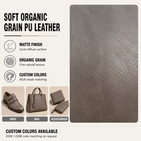 Tela de Cuero PU Orgánica de Grano Fino, Acabado Mate Vintage, 09 mm, 52 Pulgadas de Ancho, Colores Personalizados para Zapatos y Bolsos, Venta al Por Mayor