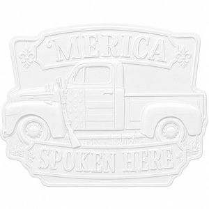 Targa in Latta Vintage con Scritta 'Pickup Truck Spoken Here', Decorazione Rustica Patriottica per Garage e Officina, Insegna in Metallo Personalizzata OEM - Product Image 6