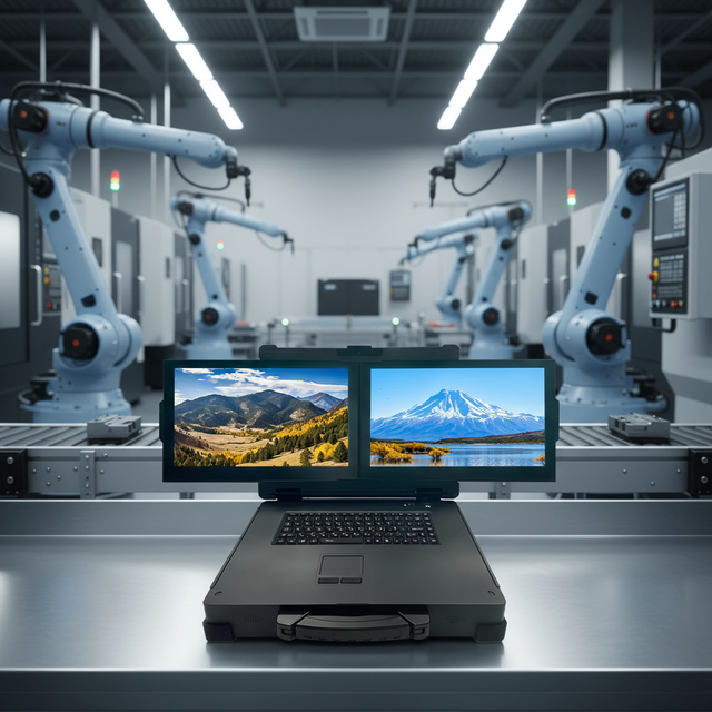 Factory Price 15.6 Inch IP65 Rugged Laptop with I5 I7 Processor and Multi Screen Industrial Workstation