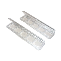 Palette de fards à paupières transparente 6 couleurs vide en plastique AS, boîte d'emballage rectangulaire pliable pour fards à paupières, blush et maquillage cosmétique