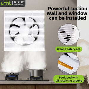 Ventilador de escape de <span class=keywords><strong>6</strong></span>, 8, 10 y 12 pulgadas, persiana cuadrada montada en la pared, ventilador de escape de baño interior para ventiladores de ventilación, cocina silenciosa - Product Image 4