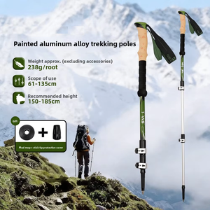 Bâtons <span class=keywords><strong>de</strong></span> randonnée en aluminium aéronautique - Bâtons <span class=keywords><strong>de</strong></span> randonnée légers et pliables pour l'équipement <span class=keywords><strong>de</strong></span> randonnée, bâtons <span class=keywords><strong>de</strong></span> <span class=keywords><strong>marche</strong></span> en 3 sections pour la randonnée - Product Image 2