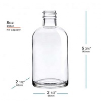 Botella de Vidrio de Boticario de 8 oz con Rosca de 28 mm