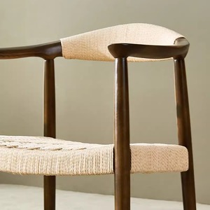 Sedia da Pranzo Kennedy in Legno Massello Naturale con Intreccio in Corda, per Sala da Pranzo, Soggiorno, Caffetteria, Area Ristorante Resort - Product Image 3