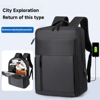 Sac à dos pour ordinateur portable Oxford imperméable avec logo personnalisé, port de charge USB, sac à dos de voyage pour étudiants, professionnels et collégiens, en polyester