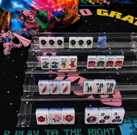 Jeu de Mahjong américain en acrylique, édition Death Blue Pearl, personnalisé, 160 pièces, 4 couches, luxe, écologique, pour 4 joueurs, table de jeu de casino