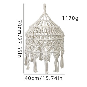 โคมไฟเชือกฝ้ายทอมือสไตล์โมเดิร์นใหม่ รูปทรงเส้นสายสร้างสรรค์ เป็นมิตรกับสิ่งแวดล้อม สำหรับตกแต่งห้องนั่งเล่นแบบติดผนัง - Product Image 5