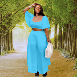 Loose Wide Leg Plus Size Two Piece Pants <b>Set</b> Women Fashion - Product Image 3