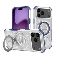 Coque transparente de luxe antichoc avec anneau magnétique et béquille ATB DESIGN, directement de l'usine, pour iPhone