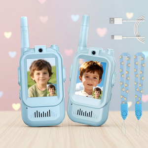 Talkie-walkie vidéo pour enfants de 2 pouces, 2 voies, portée de 1500 pieds, effets vocaux sympas pour les enfants de 1 à 15 <span class=keywords><strong>ans</strong></span>, cadeau de Noël, d'anniversaire, pour l'extérieur - Product Image 5