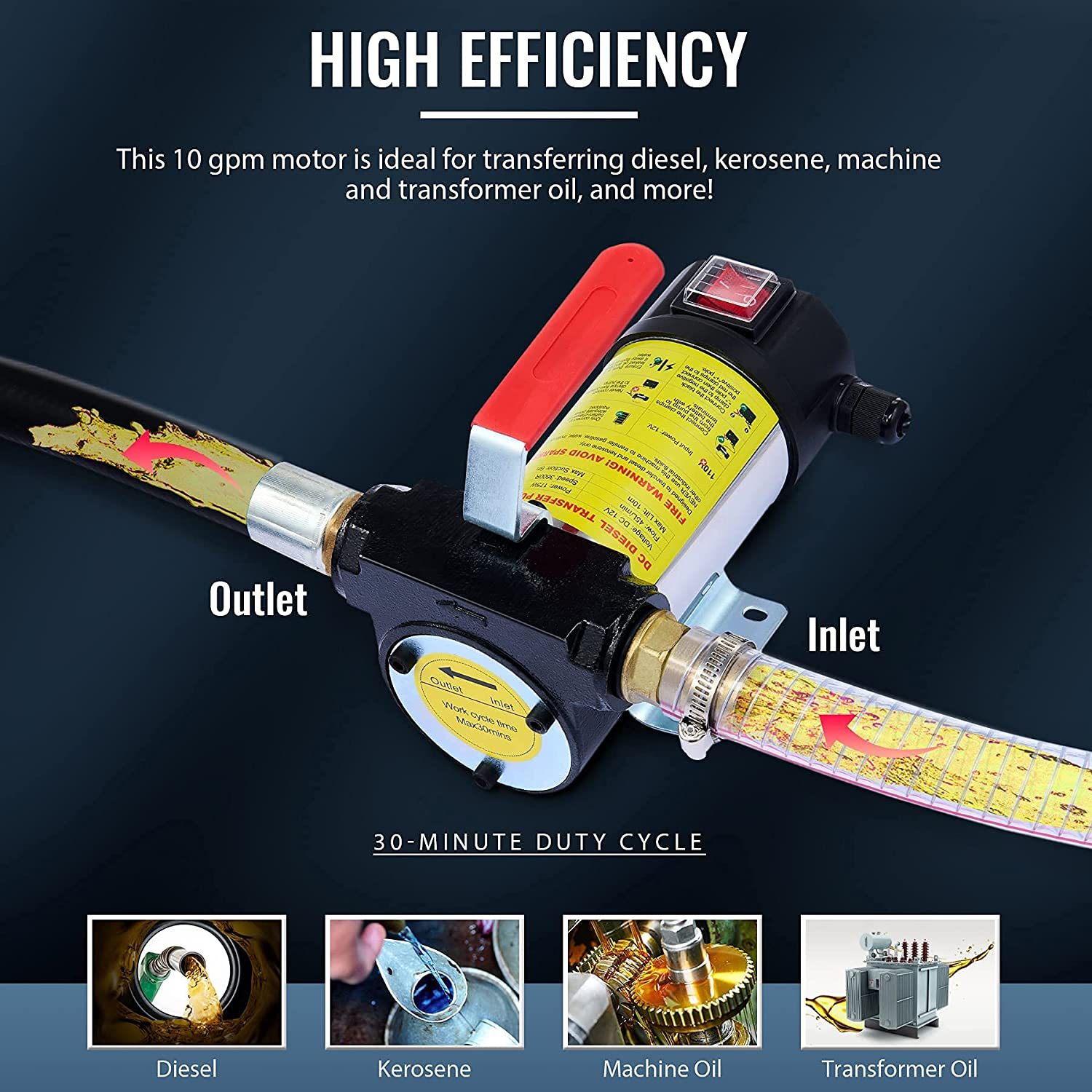 12 Volt Portable DC Electric Fuel Transfer Diesel Variable Speed Pump for Transfer of Diesel, Corner Oil, Machine and Transforme · image 3