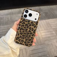 Nouvelle coque de téléphone antichoc en cuir PU à imprimé léopard et paillettes pour 18 Pro Max 17 / 16 Pro Max, ultra-fine, style coréen-japonais, compatible également