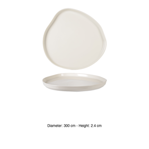 จานแบนวอคครีม Ø 30 ซม. สูง 2.4 ซม. จานจีนเนื้อดีพิมพ์ลายดิจิตอล รินาร์ต - Product Image 3
