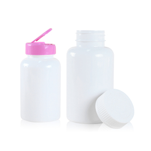 Envase de vitamina PET opaco personalizado 3,4 oz-17oz blanco brillante 34,5mm boca ancha electrochapado aprobado por la FDA para tabletas de calcio - Product Image 1
