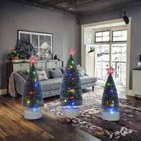 Mini sapin de Noël LED pliable, léger, personnalisé, de haute qualité, à piles, écologique, coloré, artificiel, pour bureau