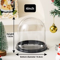 Boîte à gâteau haute de 4 pouces, boîte à mousse de Noël jetable en plastique transparent, boîte d'emballage semi-circulaire pour desserts