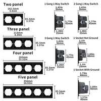 Enchufe de Pared WESA, Enchufe Europeo, Enchufe Múltiple para TV con RJ45 Ethernet, Enchufe Doble para el Hogar, Combinación Libre, Diseño Moderno de Lujo