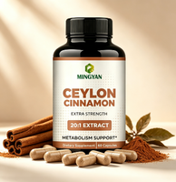 Capsules de cannelle de Ceylan GMP Factory OEM/ODM – Soutien énergétique, cardiaque et métabolique, équilibre digestif pour adultes – Complément alimentaire à base de plantes