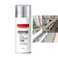 Peinture en aérosol chromée pour miroir SANVO Revêtement chromé chimique Couleur argent chromé pour moyeu de roue de voiture en métal plastique