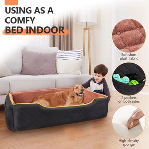 Large <b>Dog</b> Car <b>Seat</b> Solid Animal Design High Density Sponge Travel Bed Washable <b>Cover</b> and Safety Leashes <b>for</b> Medium/Large <b>Dogs</b> - Product Image 4