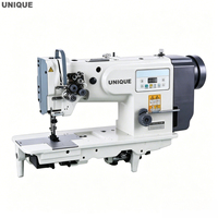 Machine à coudre industrielle à double aiguille à point noué à alimentation par entraînement pour cuir UNIQUE GC20606DD-2N de haute qualité