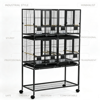 Cage d'élevage de perroquets de luxe moderne empilable en gros, multi-niveaux, 6 compartiments, thermolaquée pour intérieur/extérieur, pour pigeons et canaris