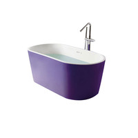 Baignoire autoportante en acrylique blanc au design moderne et simple Baignoire à remous pour salle de bain d'hôtel à surface solide personnalisée