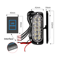 DXZ 4 pièces Feux de calandre ultra-minces 12 LED pour voiture et camion, clignotants d'avertissement d'urgence, 12V, montage en surface, certifiés CE ROHS, garantie 1 an