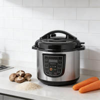 Cuisinière électrique à pression multifonction 8-en-1 entièrement intelligente de 6 L en acier inoxydable 1000 W avec écran LED et cuve intérieure antiadhésive