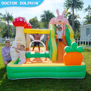 Docteur dauphin nouveau Design sûr et durable mignon lapin videur cavalier enfants <span class=keywords><strong>gonflable</strong></span> rebond maison usage domestique avec toboggans - Product Image 1