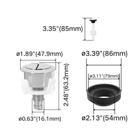 Universelles Dual-Flush-Toilettenventil-Set Kabelbetriebener Druckknopf ABS Umweltfreundliches Wassersparendes Reparaturset für 2-Zoll-Tankloch