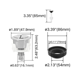 Kit de valve de toilette universelle à double <span class=keywords><strong>chasse</strong></span>, à commande par câble et <span class=keywords><strong>bouton</strong></span>-<span class=keywords><strong>poussoir</strong></span>, en ABS, écologique, pour économie <span class=keywords><strong>d</strong></span>'<span class=keywords><strong>eau</strong></span>, kit de réparation pour trou de réservoir de 2 pouces - Product Image 5